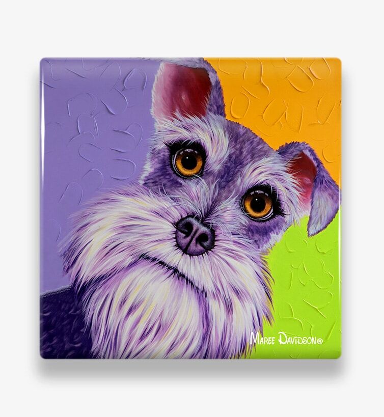 Harry the Schnauzer Dog - Ceramic Coaster - Image 1