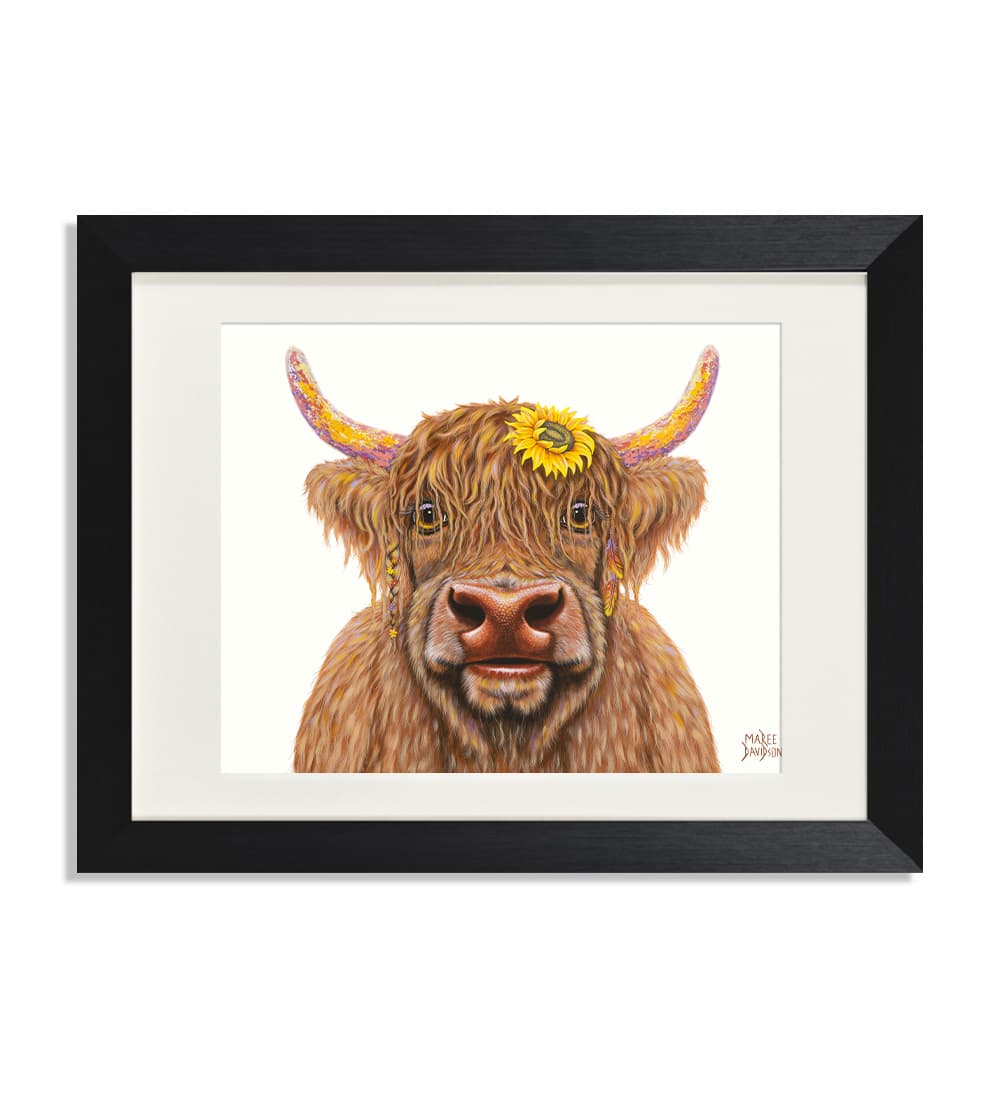 Shazza-Maree-Davidson-Art.jpg Shazza the Highland Cow - Print - Image 1