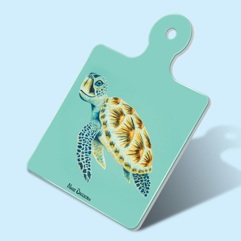 Shelby the Turtle - Ceramic Square Trivet with Handle - Image 1