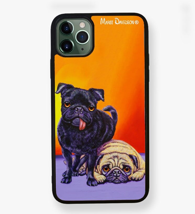Double Trouble the Pug Dogs - iPhone Case Cover - Image 1