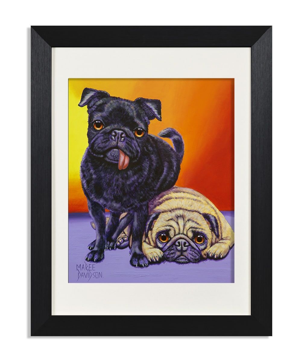 Double Trouble the Pug Dogs - Print - Image 1
