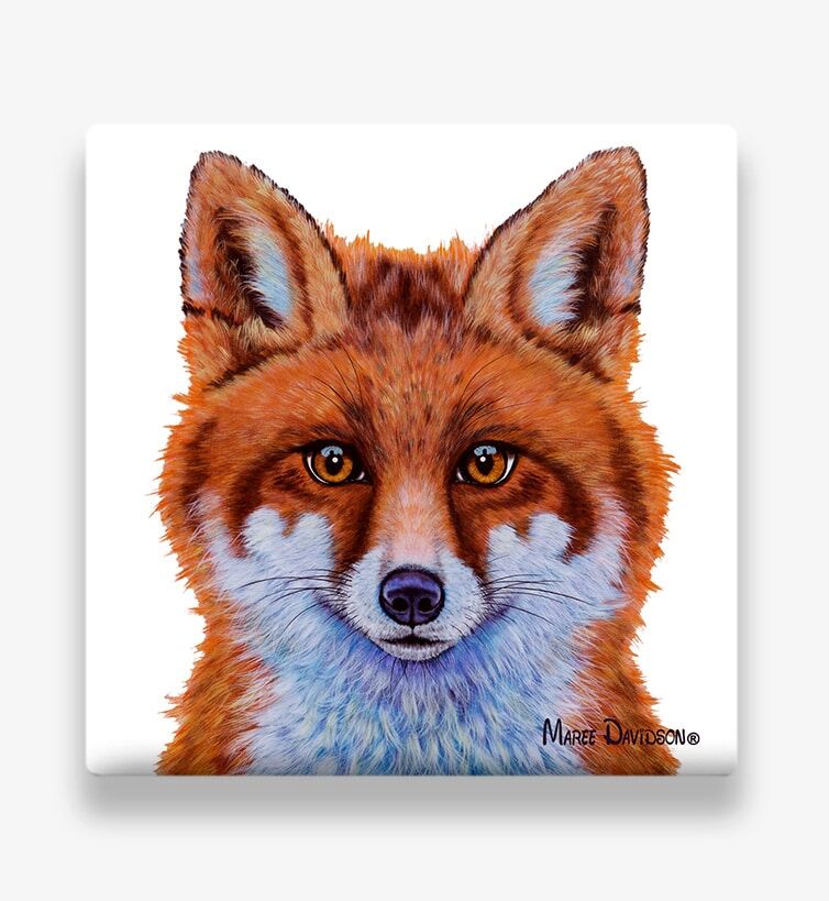 Swift The Little Red Fox - Ceramic Coaster - Image 1