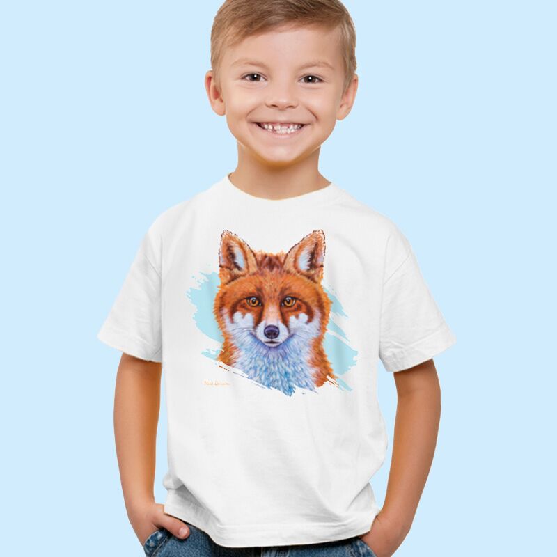 Swift-fox-white.jpg Swift the Little Red Fox - Kids T-Shirts - Image 1
