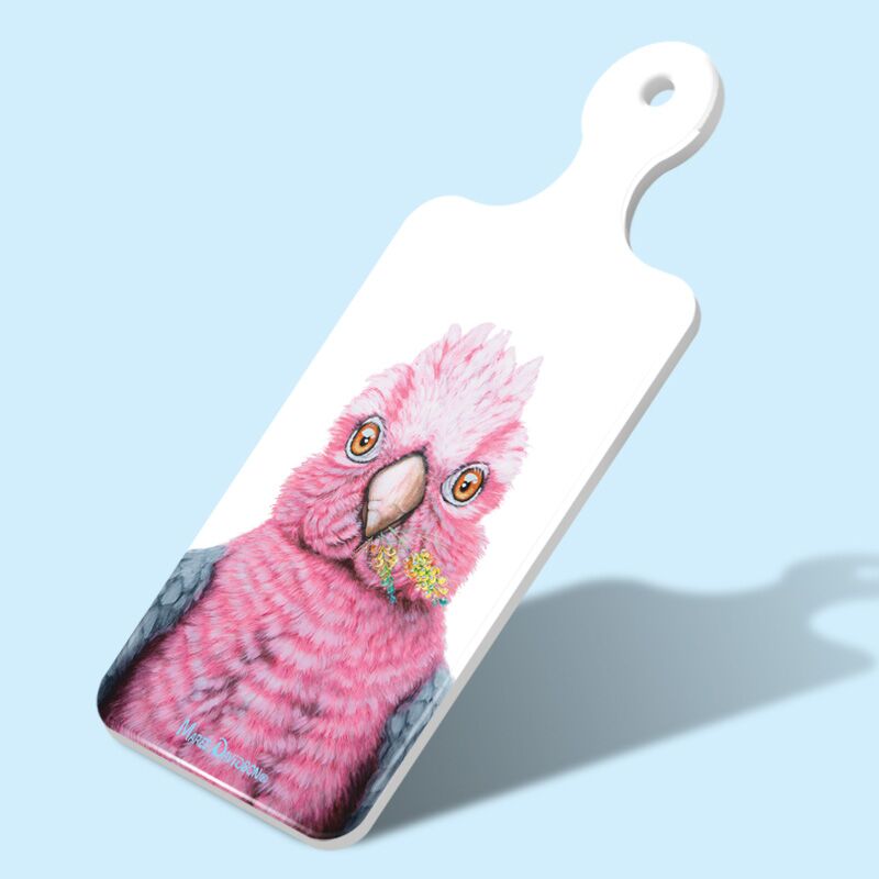 Trixie the Galah Bird - Rectangle Ceramic Cheese Platter - Image 1