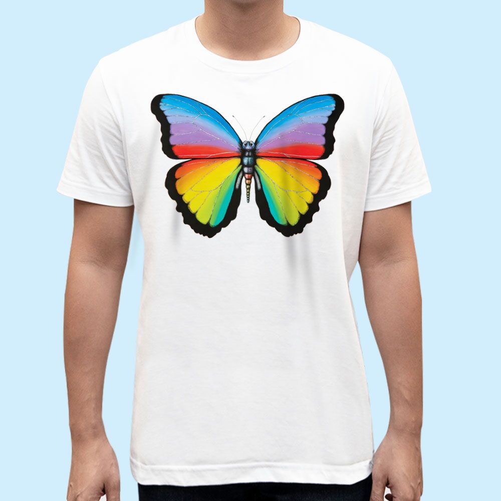 Twiggy the Rainbow Butterfly - Unisex T-Shirts - Image 1