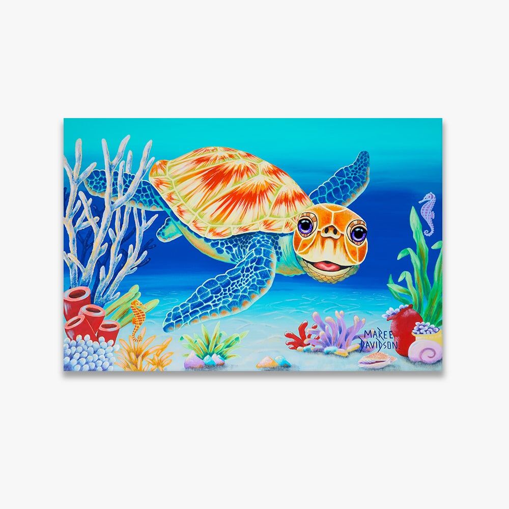 Under the Sea the Turtle - Canvas Print - Image 1