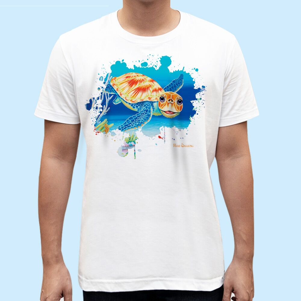 Under-the-sea-12.jpg Under the Sea the Turtle - Unisex T-Shirts - Image 1