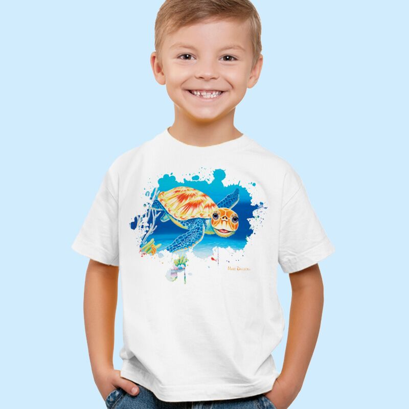 Under the Sea the Turtle - Kids T-Shirts - Image 1