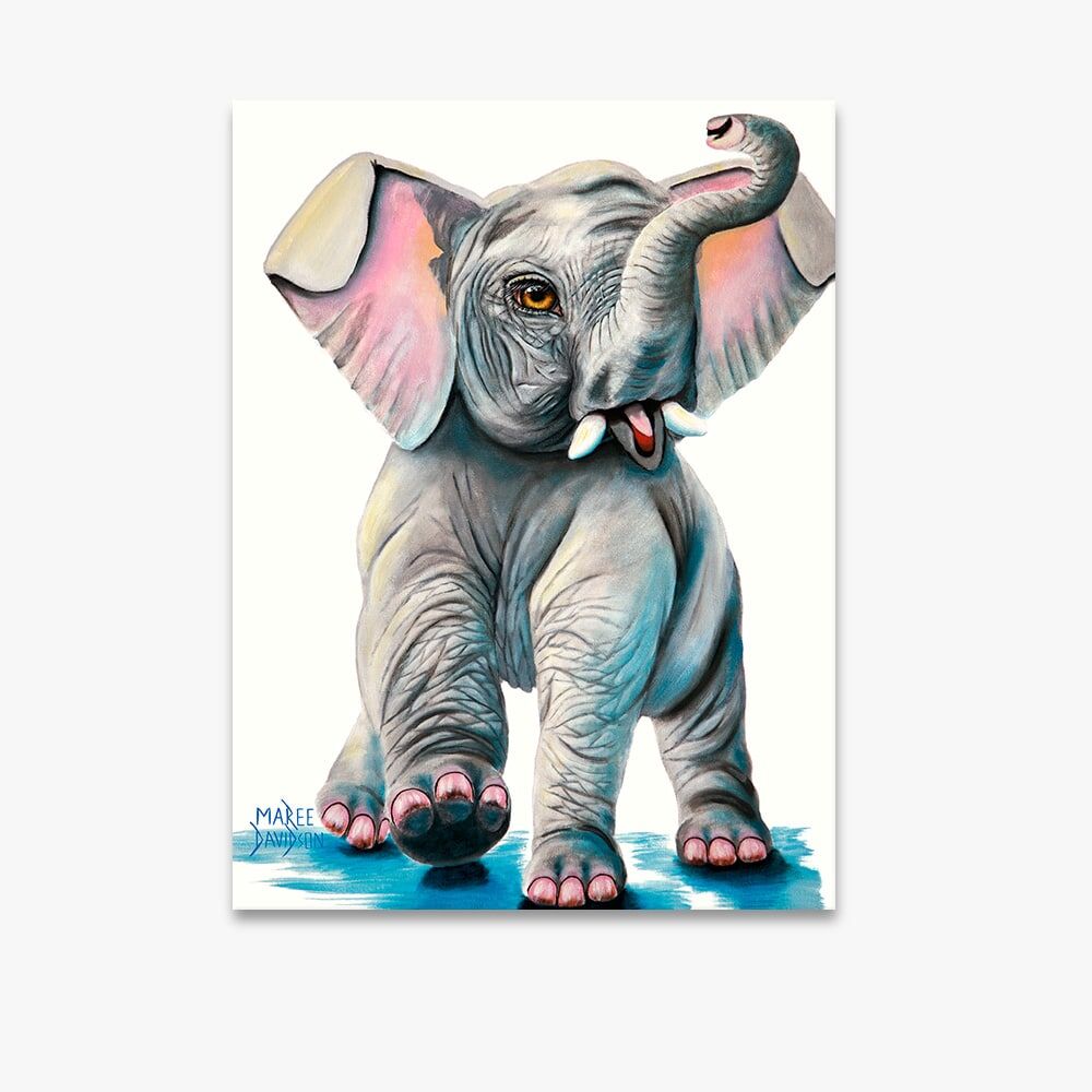 Wild Thing the Baby Elephant - Canvas Print - Image 1
