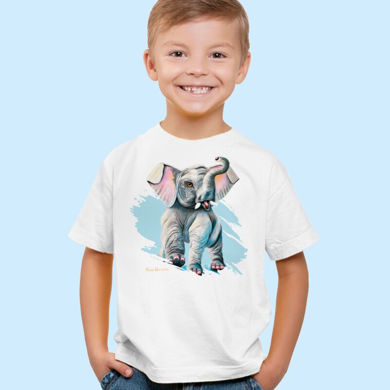 Wild Thing the Baby Elephant - Kids T-Shirts - Image 1