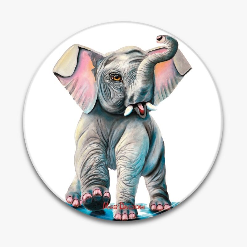 Wild Thing the Baby Elephant - Ceramic Trivet - Image 1