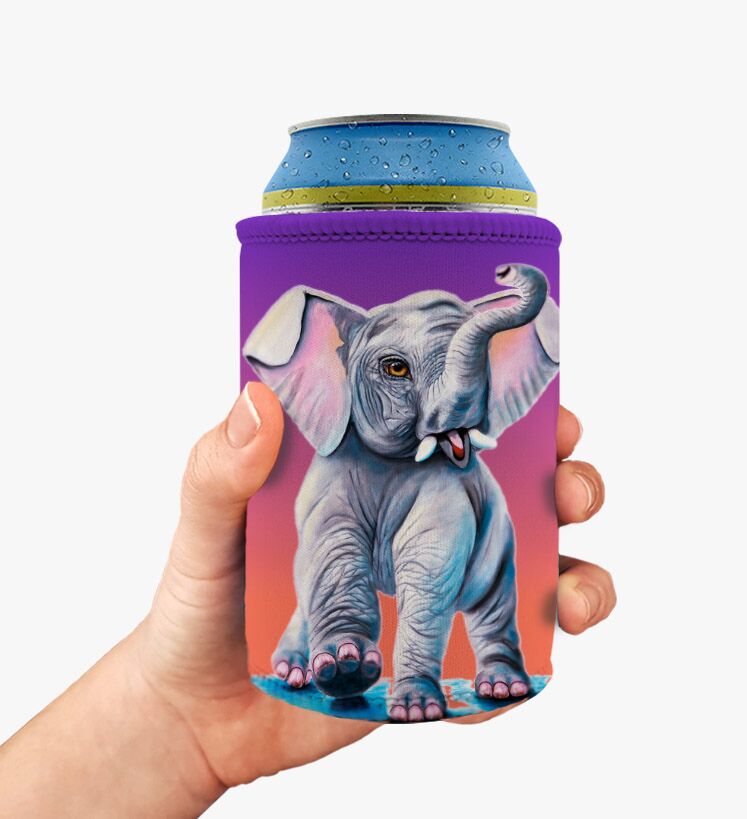 Wild Thing the Baby Elephant - Stubby Holder - Image 1