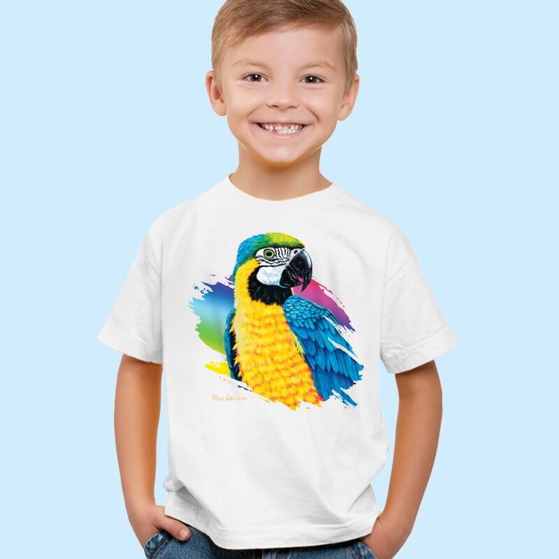 Yellow Macaw Bird - Kids T-Shirts - Image 1