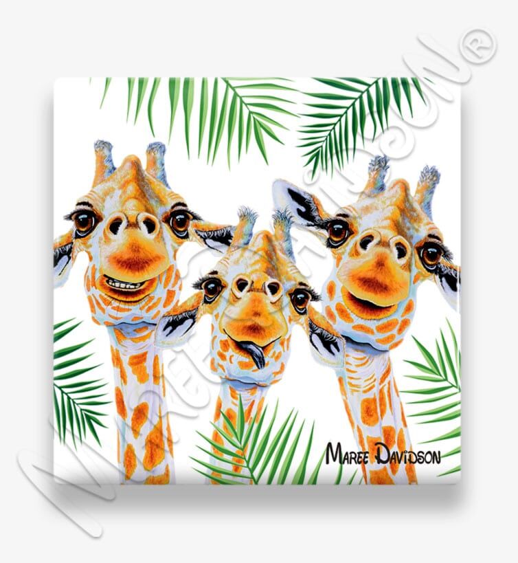 You-Make-Me-Smile-Ceramic-Coaster-Maree-Davidson-1.jpg You Make Me Smile the Giraffes - Ceramic Coaster - Image 1