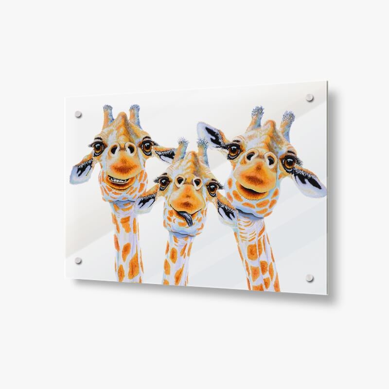 You Make Me Smile the Giraffes - Acrylic Glass Panel - Image 1