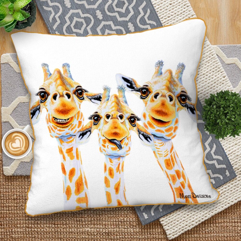 You-make-me-smile-3-1.jpg You Make Me Smile the Giraffes - European Cushion Cover - Image 1