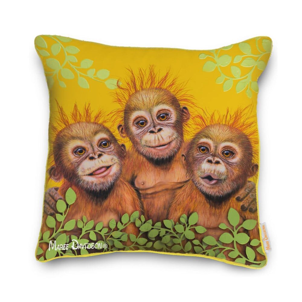 Best Mates the Orangutans - Cushion Cover - Image 1