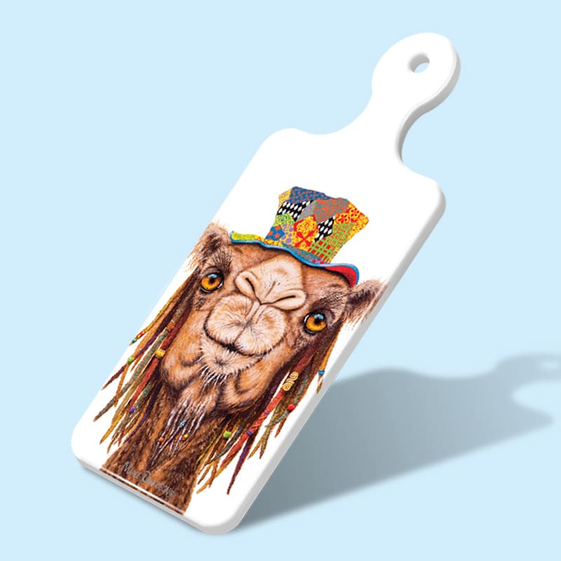Hippie Camel - Rectangle Ceramic Cheese Platter - Image 1