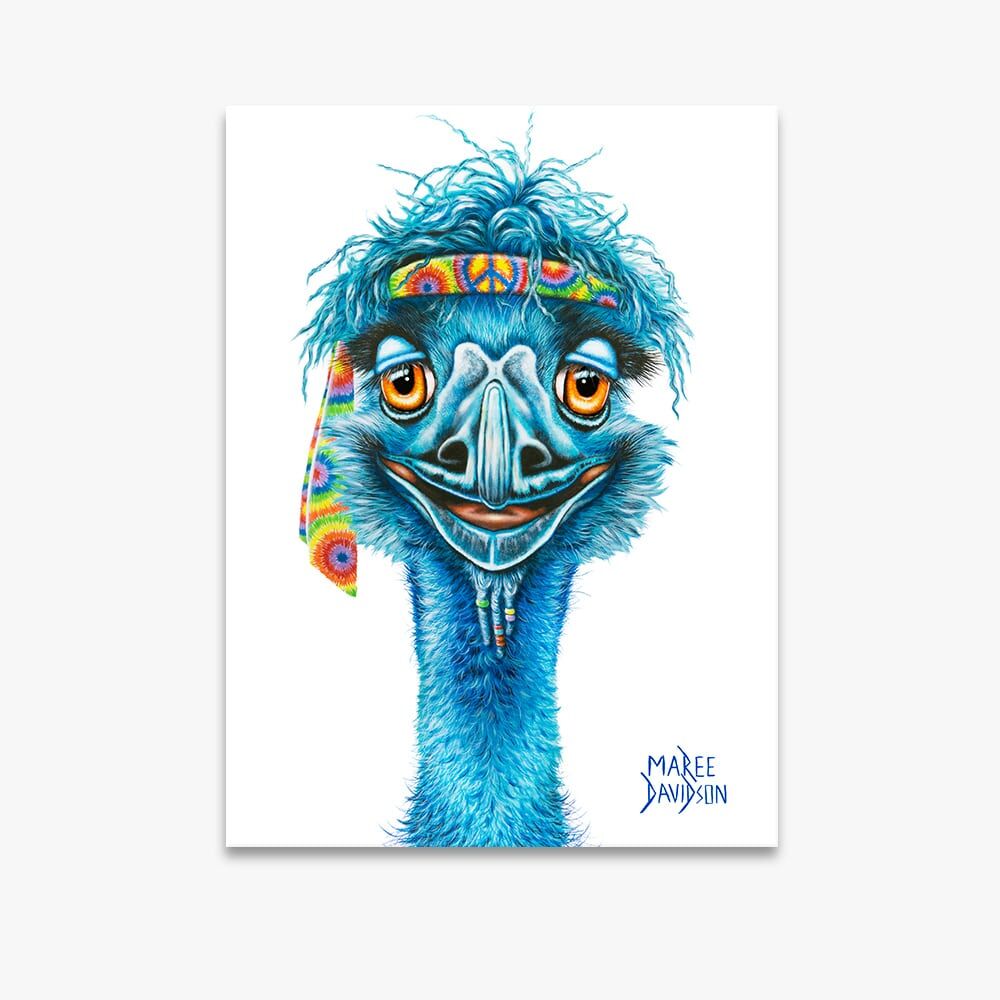 Ernie the Hippie Emu - Canvas Print - Image 1