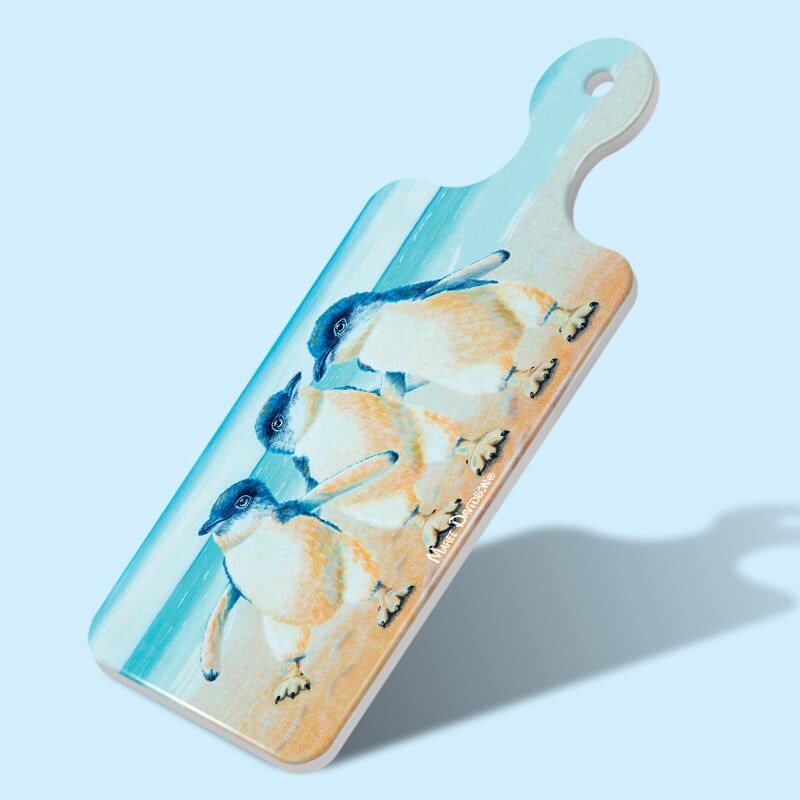 Feel Like Dancing Penguins - Rectangle Ceramic Cheese Platter - Image 1