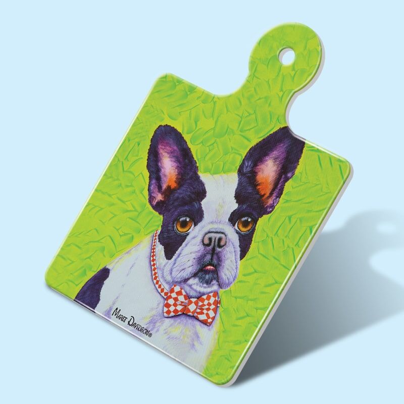 Winston French Bulldog - Ceramic Square Trivet with Handle - Image 1