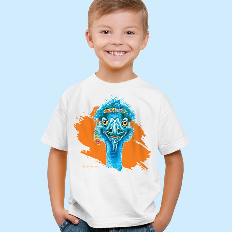 Ernie the Hippie Emu - Kids T-Shirts - Image 1