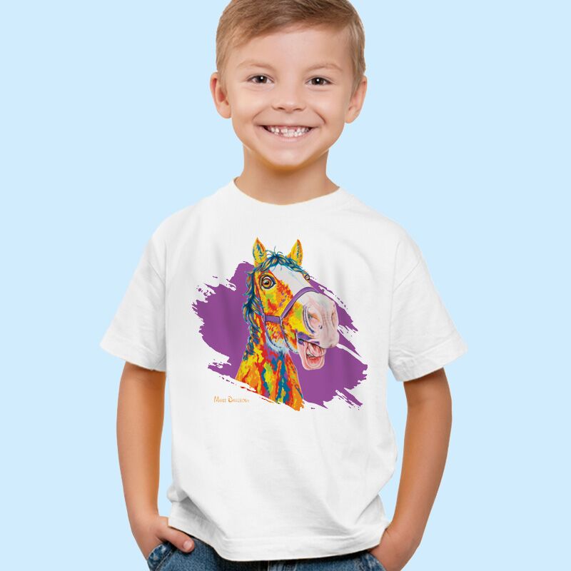 horsin-around-1-1.jpg Horsin' Around the Horse 1 - Kids T-Shirts - Image 1