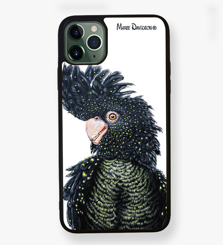 Luna the Black Cockatoo - iPhone Case - Image 1