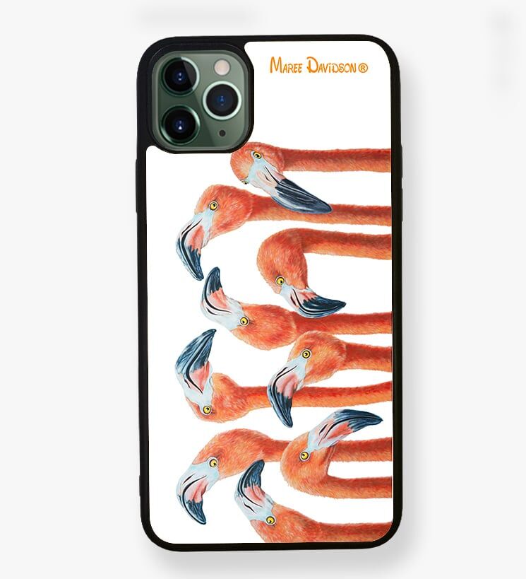 Group Chat Flamingos - iPhone Case - Image 1