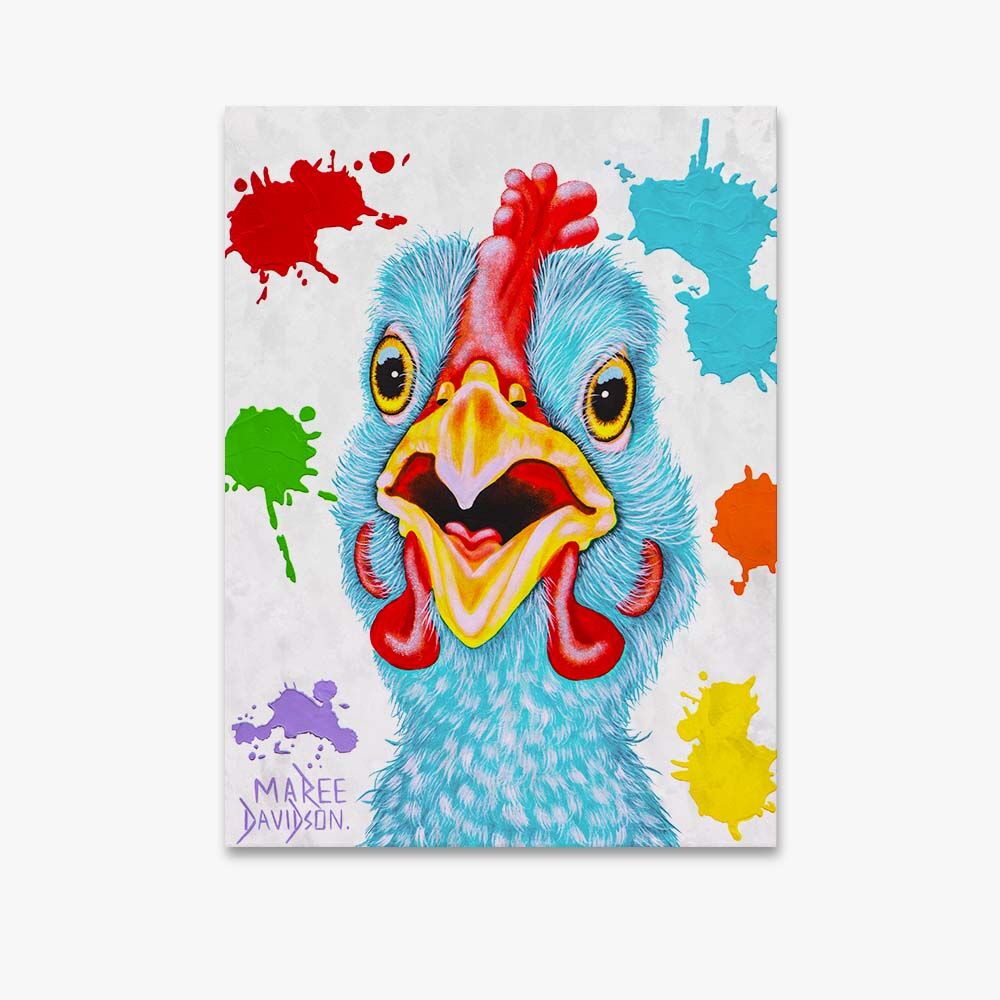 lenny-emb.jpg Lenny the Blue Chicken - Original Prints - Image 1