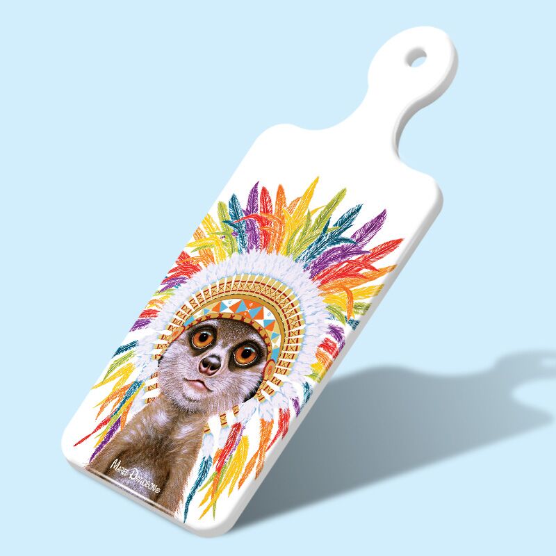 little-chief-21-1.jpg Little Chief the Meerkat - Rectangle Ceramic Cheese Platter - Image 1