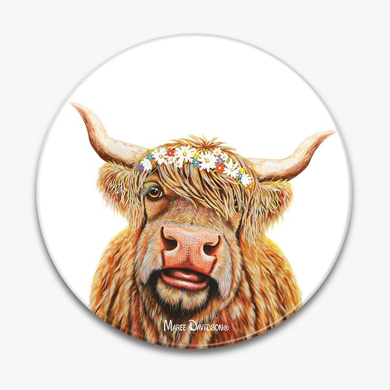 Meadow the Highland Cow - Ceramic Trivet - Image 1