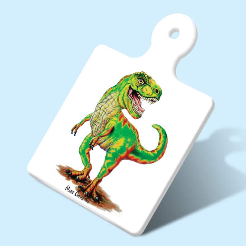 T-Rex the Tyrannosaurus - Ceramic Square Trivet With Handle - Image 1
