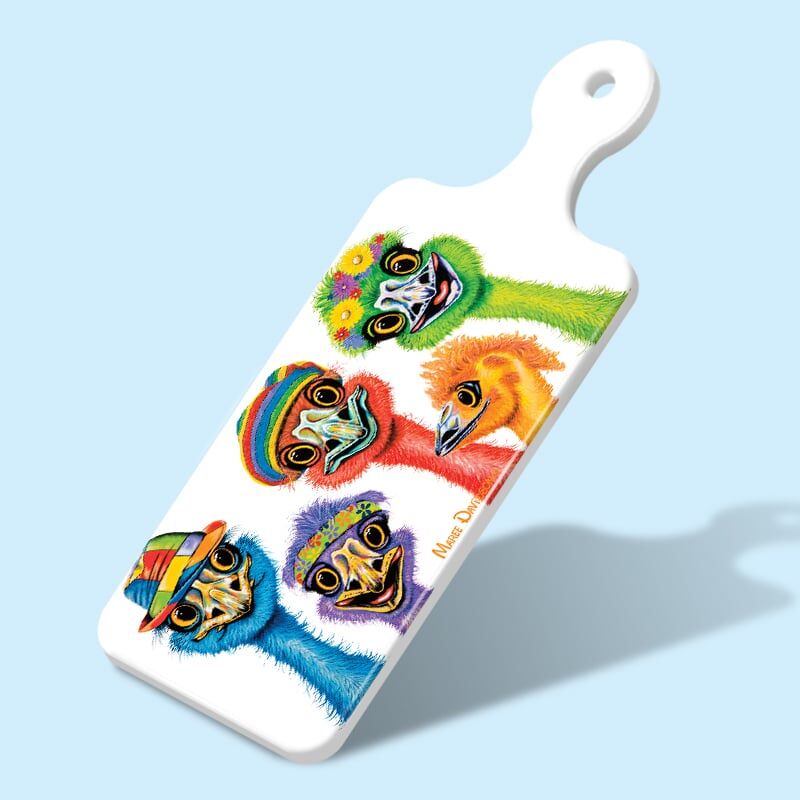 wscah-13-1.jpg We Still Call Australia Home the Emus - Rectangle Ceramic Cheese Platter - Image 1