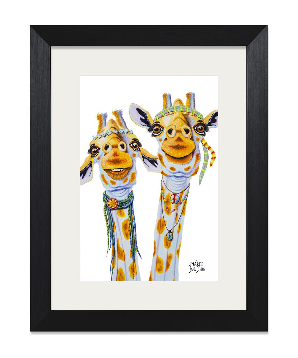 Jenny and Jude Frame Cover Jenny and Jude the Hippie Giraffes - Print - Image 1