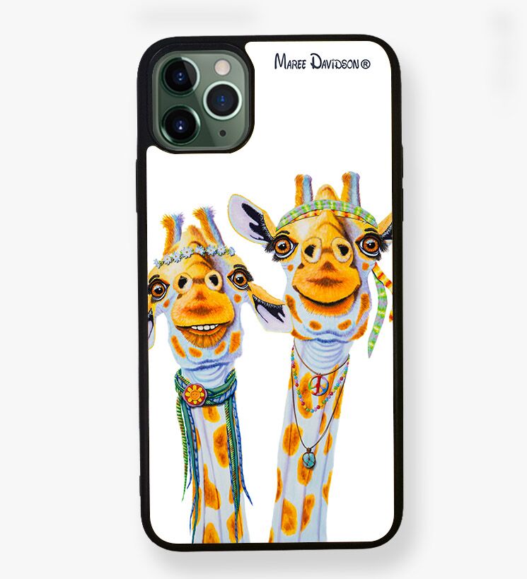 Jenny And Jude The Hippie Giraffes - iPhone Case - Image 1