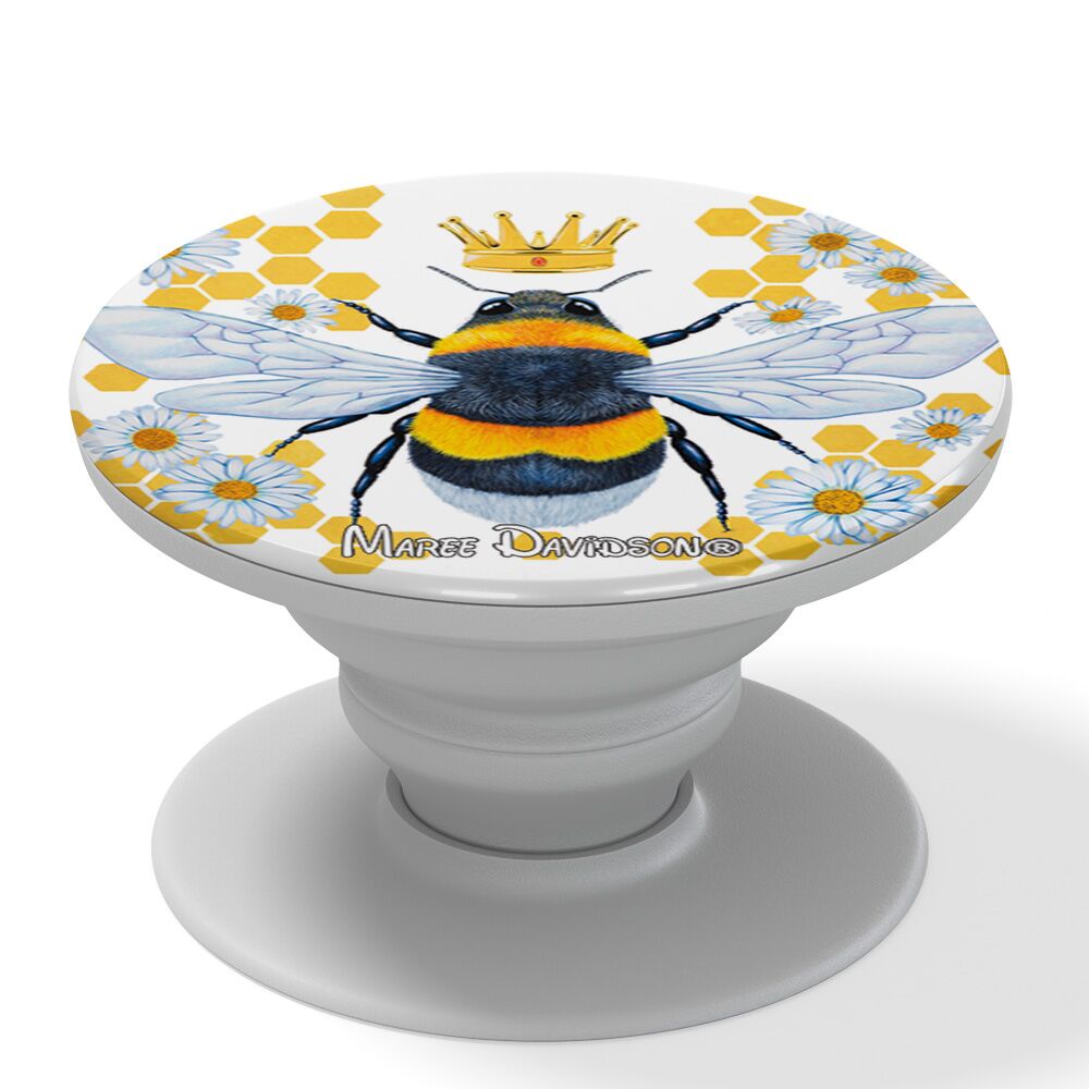 Daisy Queen Bee Finger Grip white Daisy Queen Bee - Phone Finger Grip - Image 1