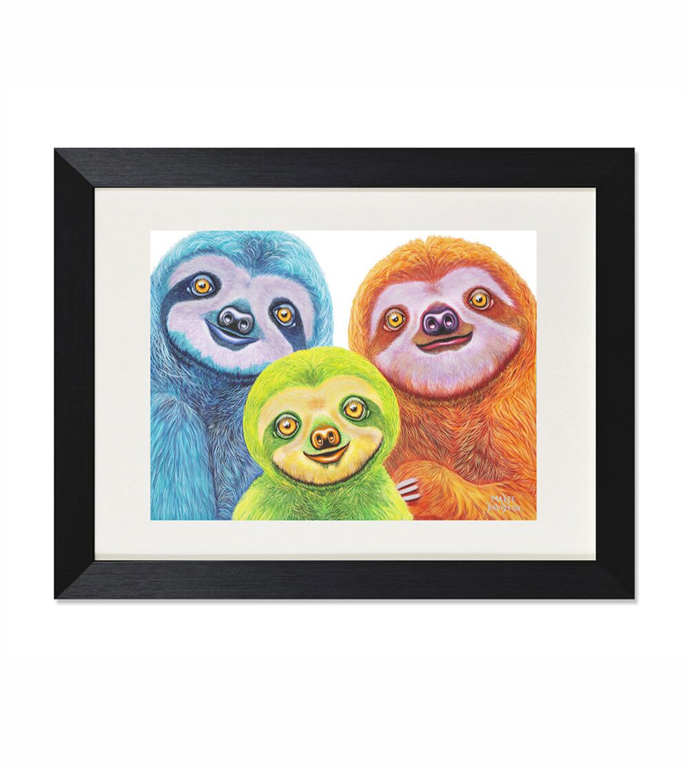 Rainbow Sloths Frame main landscape Rainbow Sloths - Print - Image 1