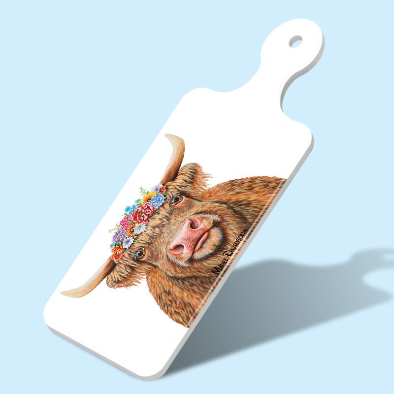 Bonnie the Highland Cow - Rectangle Ceramic Cheese Platter - Image 1