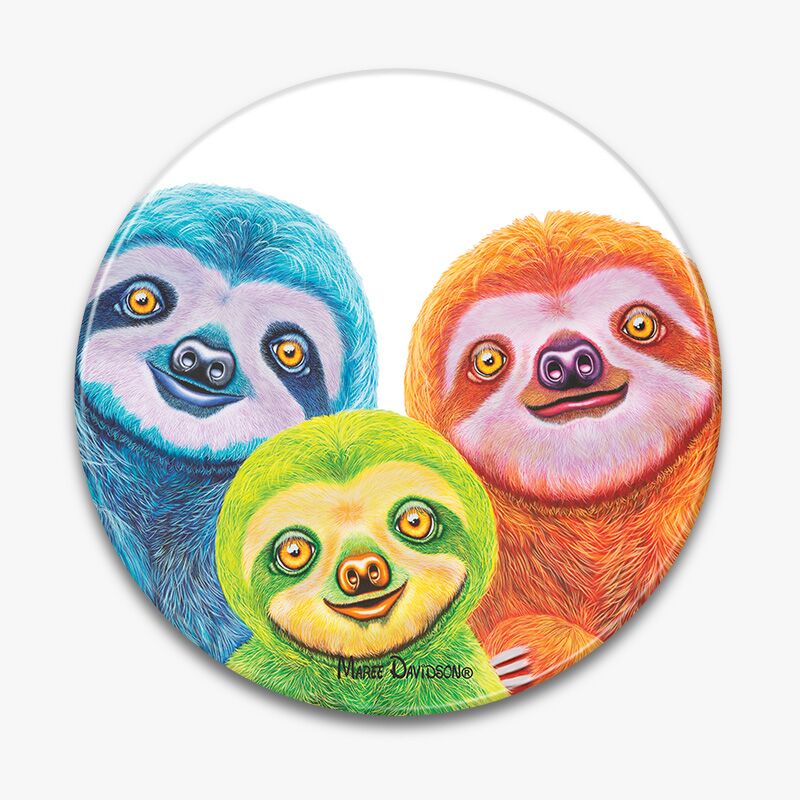 Rainbow Sloths - Ceramic Trivet - Image 1