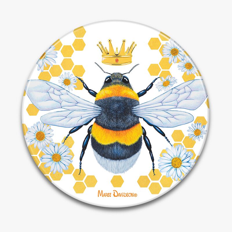 Daisy Queen Bee Round Trivets Daisy Queen Bee - Ceramic Trivet - Image 1
