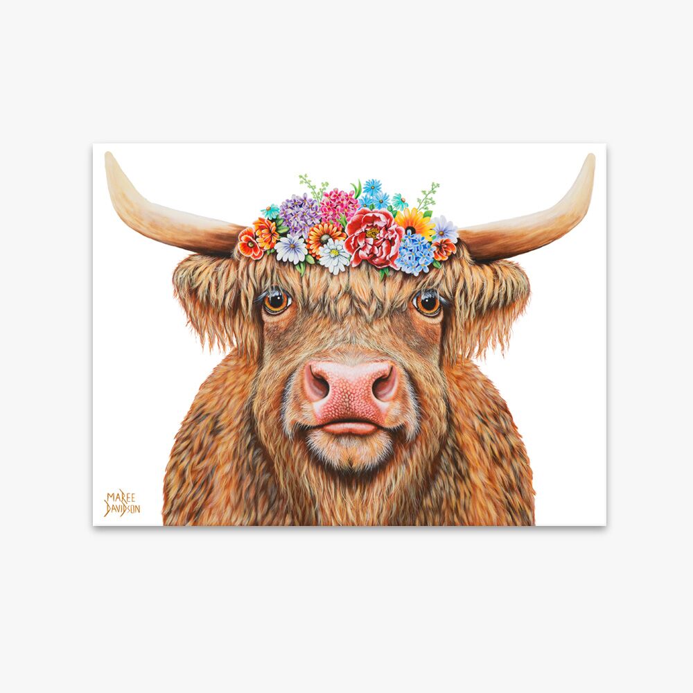 Bonnie the Highland Cow canvas white bg Bonnie the Highland Cow - Canvas Print - Image 1