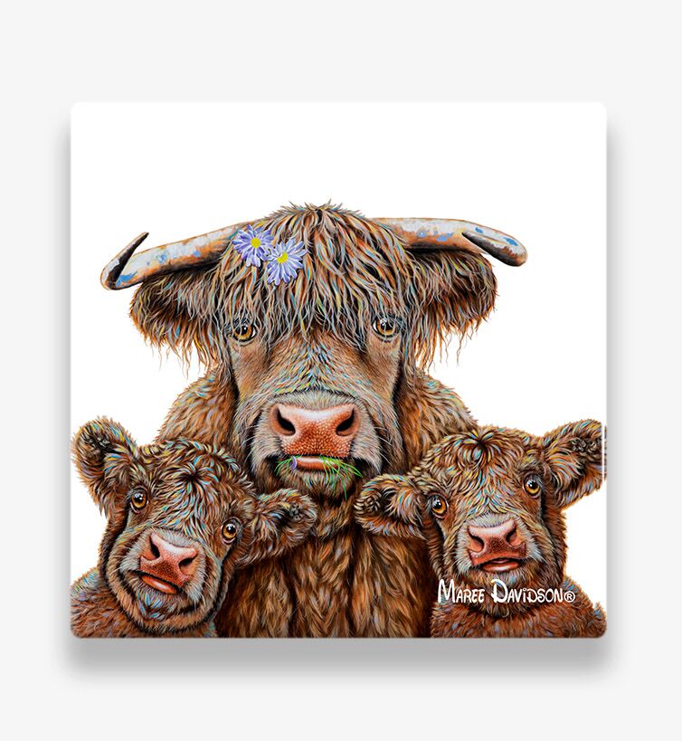 Love Makes the World Go Round the Cows - Coaster Love Makes the World Go Round the Cows - Ceramic Coaster - Image 1