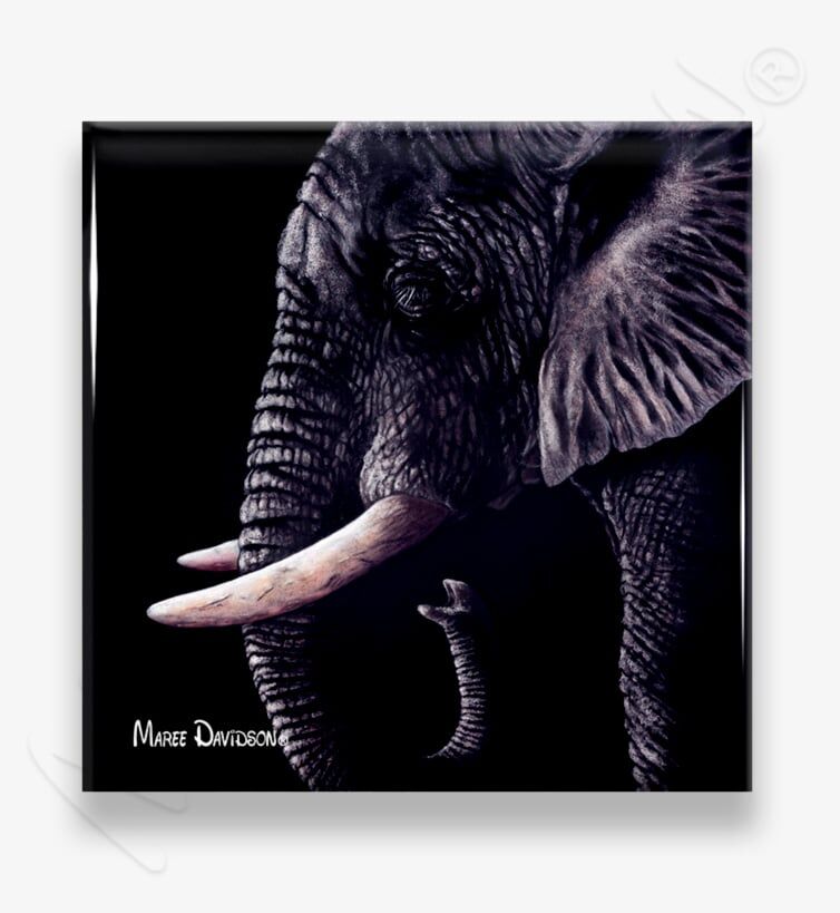 African-Dream-Ceramic-Coaster-Maree-Davidson.jpg African Dreams the Elephant - Ceramic Coaster - Image 1