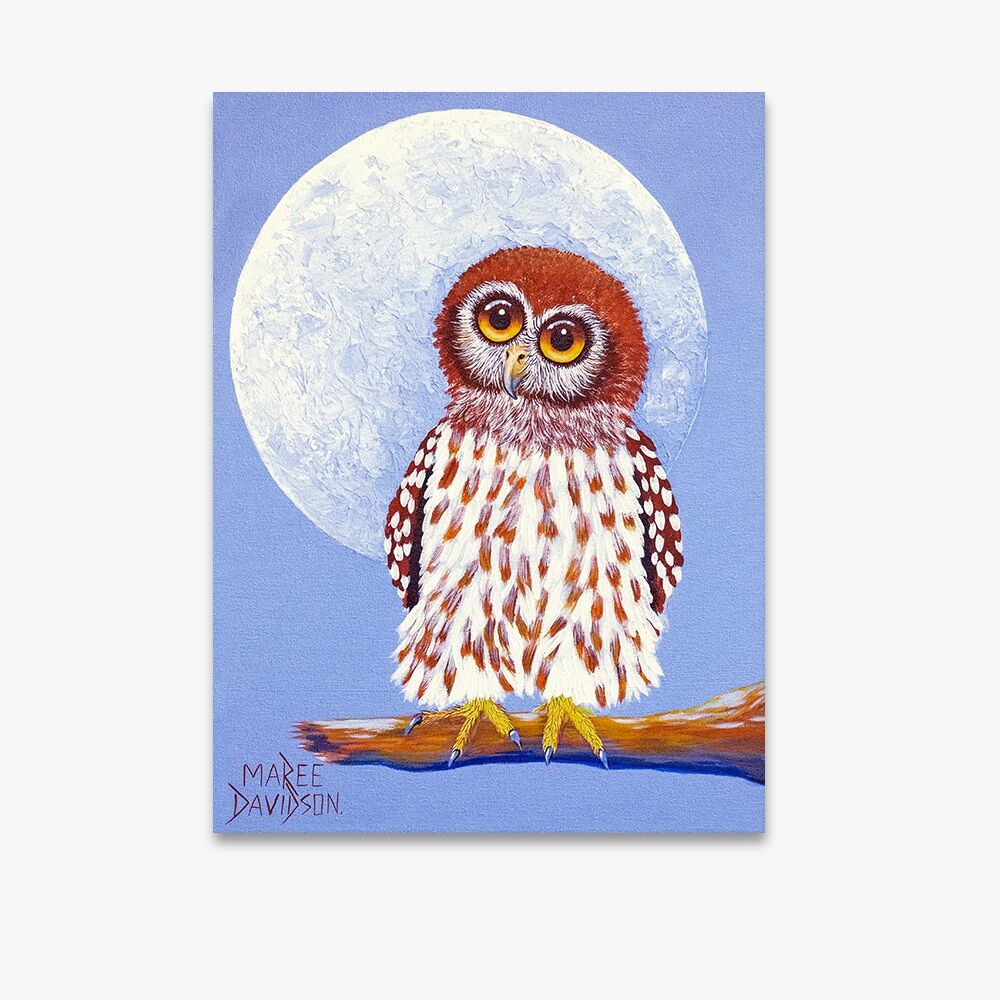 Once in a Blue Moon the Owl - Canvas Print - Image 1