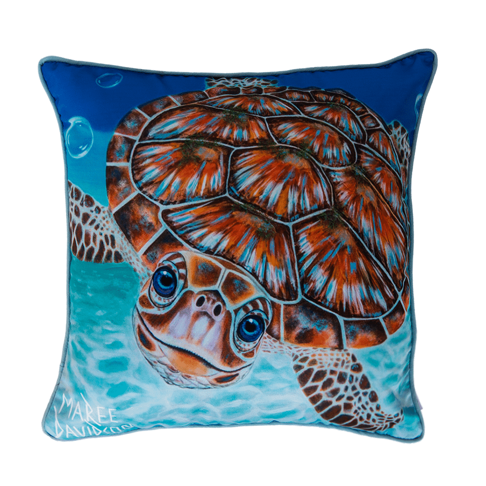 Bubbles the Turtle - Cushion Cover - Image 1