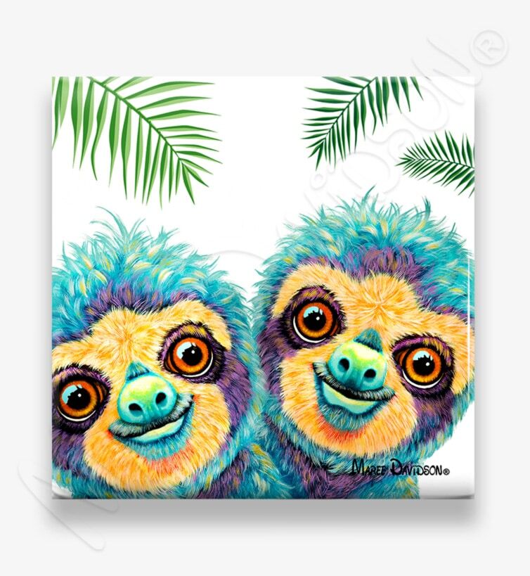 Baby Sloths - Ceramic Coaster - Image 1