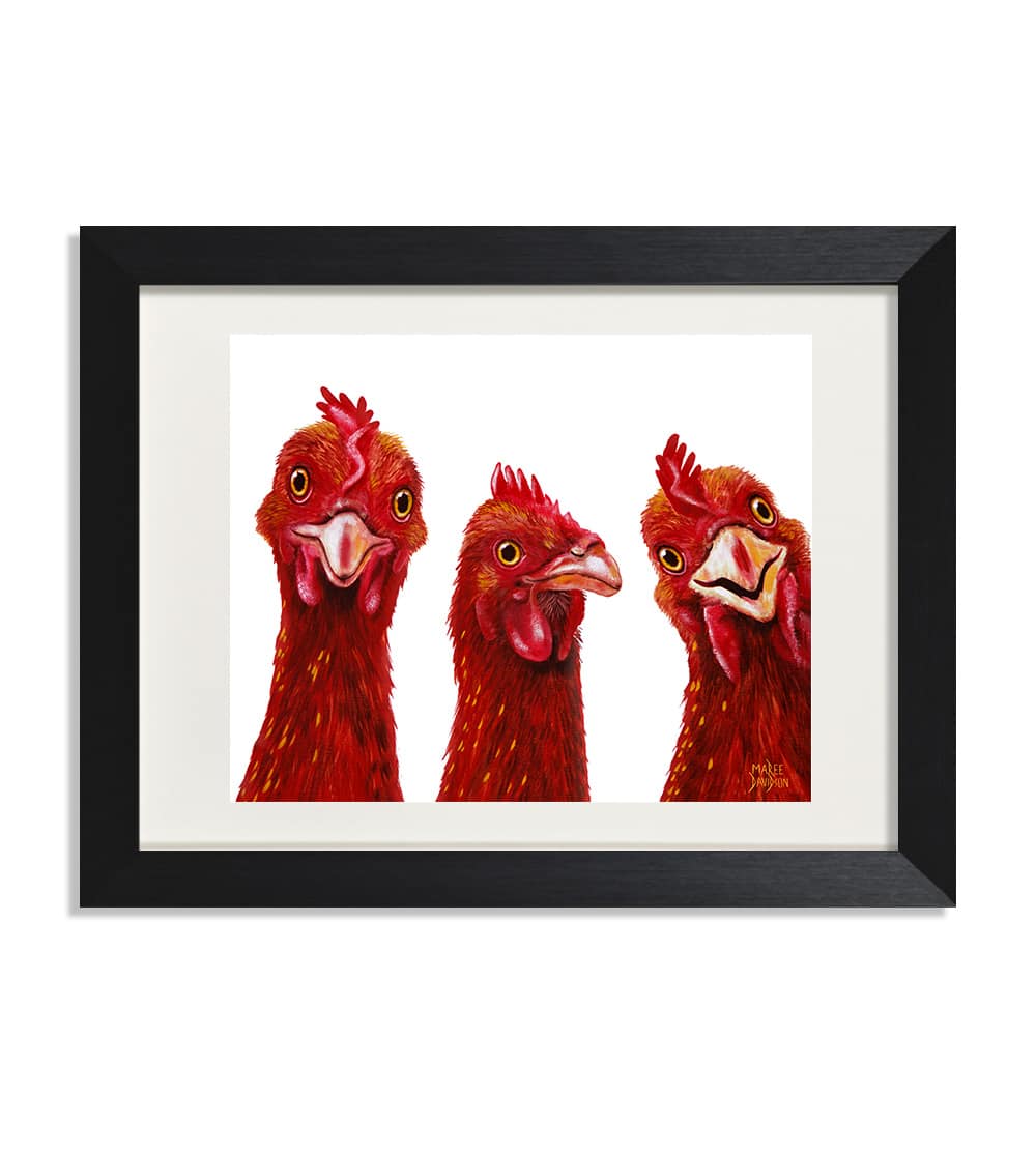 Barnyard-Buddies-Maree-Davidson-Art.jpg Barnyard Buddies the Hens - Print - Image 1
