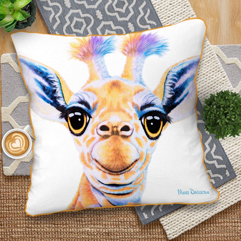 Bobby the Baby Giraffe - European Cushion Cover - Image 1
