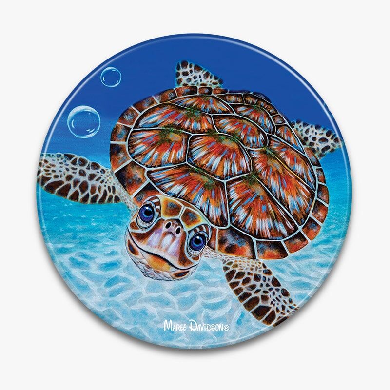Bubbles the Turtle - Ceramic Trivet - Image 1